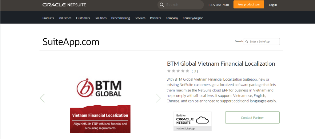 BTM Global là đối tác duy nhất tại Việt Nam được Oracle chứng nhận cung cấp gói chức năng chuẩn mực kế toán Việt Nam cho NetSuite